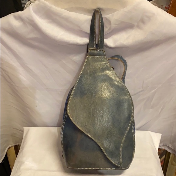 Moroccan Leather Crossbody Backpack - Picture 1 of 11